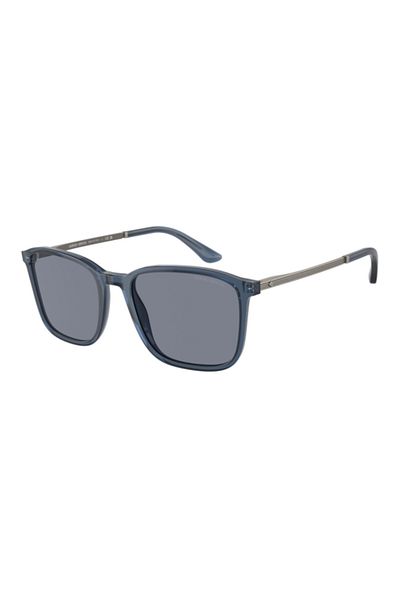 Giorgio Armani Man Rectangle Sunglasses- Ar 8197 - Lense Size:55mm - Transparent Blue