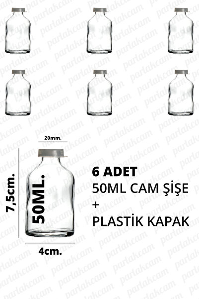 parlakcam Shot Detox 6 Pcs Ginger Bottle - Leak Proof Plastic Cap, Multi-Purpose (50ml)