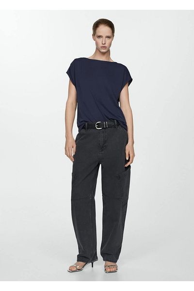 MANGO Woman Rövid ujjú Oversize póló