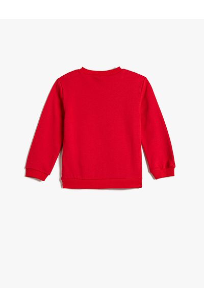 Koton Printed Sweatshirt Raised Long Sleeve Crew Neck
