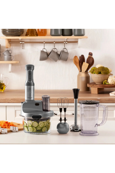 Karaca 2500w Güçlü Motorlu Cam Hazneli Mutfak Robotu, 4 Kanatlı Bıçaklar Buz Kırma Premium Tasarım