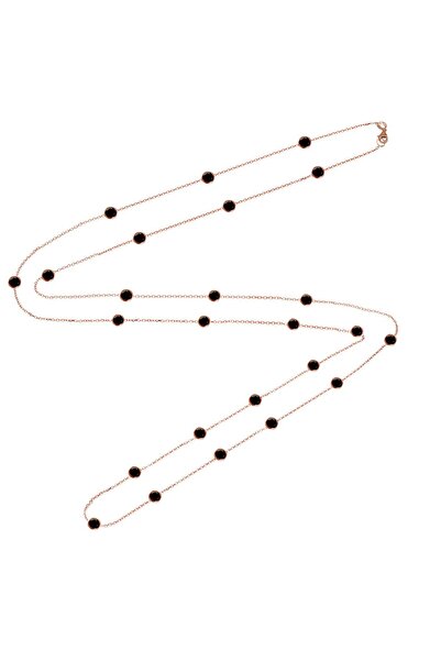 Coşar Silver COSAR SİLVER 925 AYAR ZİRKON TAŞLI FANCY UZUN DESENLİ KOLYE 75 CM