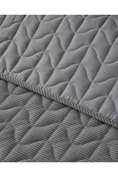 English Home Trigon Corduroy Bedspread - Single, 160X220 Cm, Anthracite