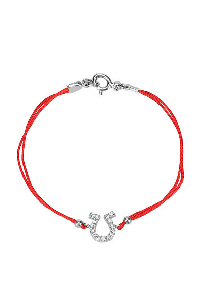 Genel Markalar Zirkon Taşlı Pırlanta Montür Gümüş Rengi Kaplama Kırmızı İpli ...