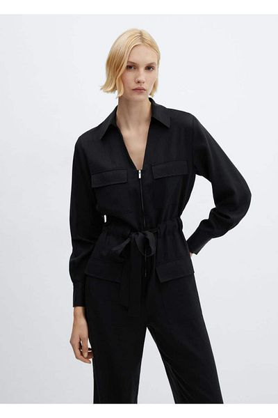 MANGO Woman Zippered kargp jumpsuit