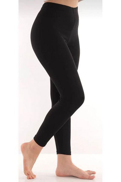 Osso Fashion Women's Black Thermal Tights with Ribbon Inside