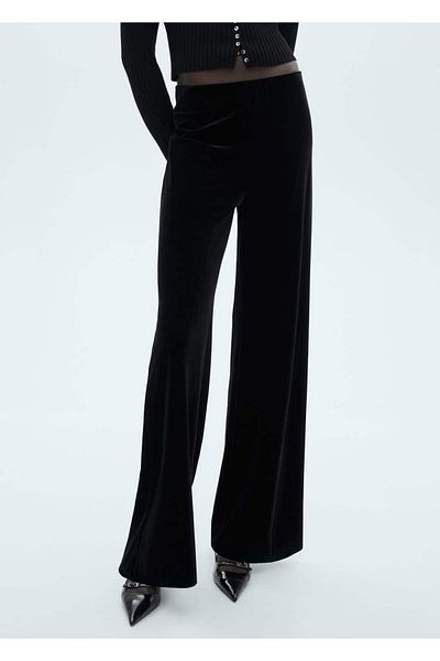 MANGO Woman Velvet Wideleg Trousers