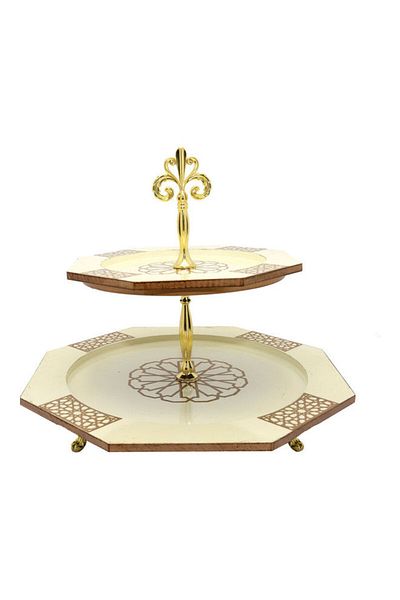 Dania Dessert Plate With Holder Multicolour 38x38cm