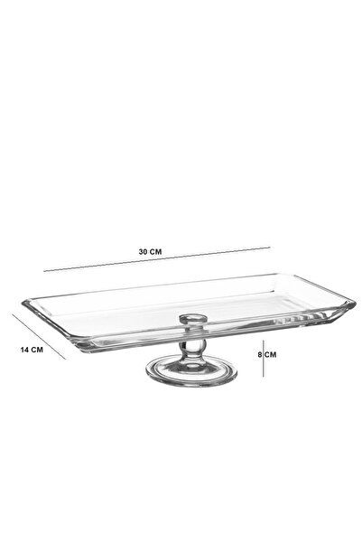 Byblos Turkish Crystal Serving Plate With Base For Sweets And Fruits, Multi-Use, Size 30*14*8 Cm