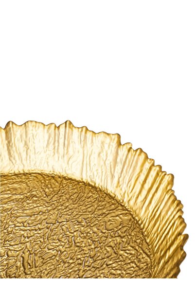 Byblos Glass Serving Dish For Sweets Chocolate And Fruits Multi-Use Size 35 Cm Depth 5 Cm