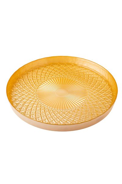 Byblos Glass Serving Dish For Sweets Chocolate And Fruits Multi-Use Size 35 Cm Depth 5 Cm