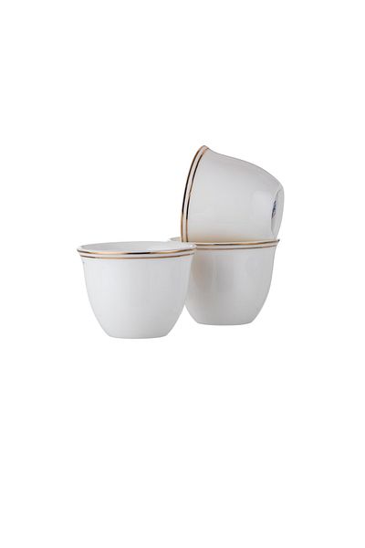SAFA A set of 12 pieces of Saudi coffee cups, made of porcelain with a golden line