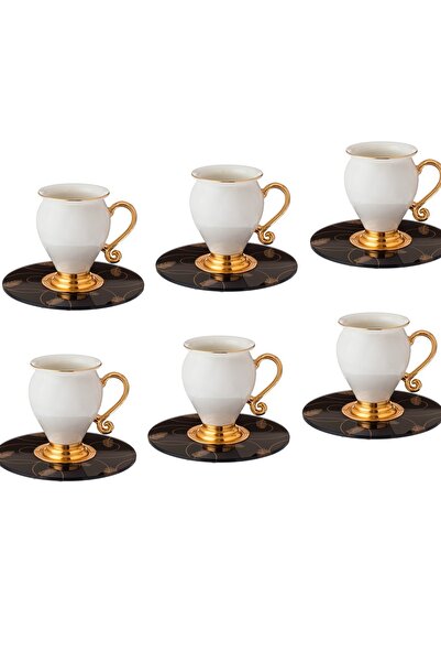 Dania طقم قهوة تركي 6 فناجين و 6 صحون