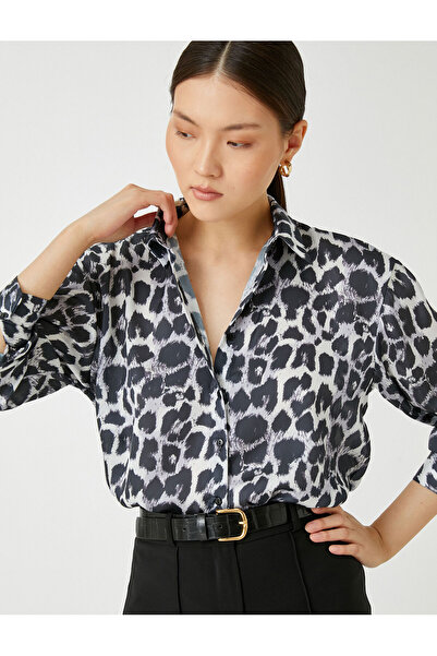 Koton Long Sleeve Leopard Printed Shirt