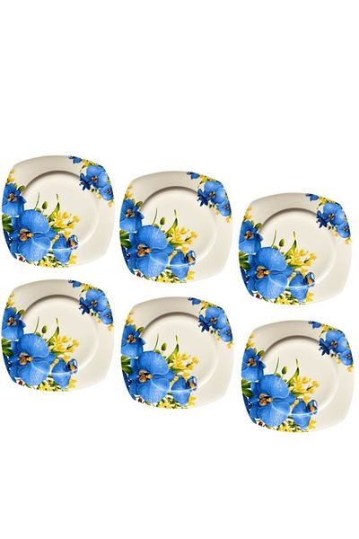 Dania A set of 6-piece porcelain plates with 3D engravings, size 27 cm
