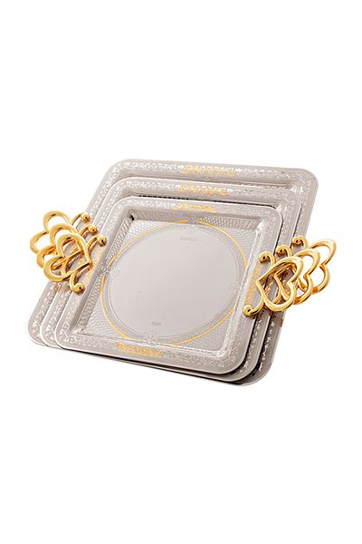 Dania 3-Piece Tray Set Silver