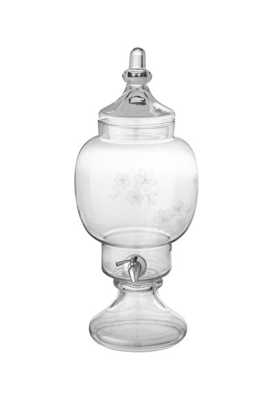 Dania موزع مشروبات زجاجي بقاعدة مزخرفة بنقشة زهور