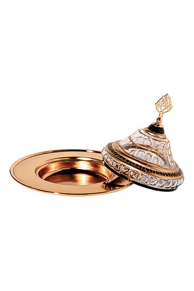 Dania Dates Plate With Lid Black/Gold 25x25cm