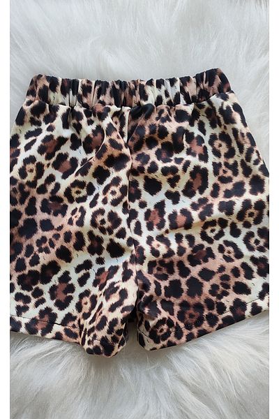 eladamoda Leopard Pattern Girl Shorts Skirt