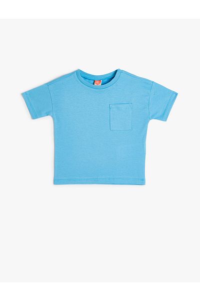 Koton Tricou de bază cu mânecă scurtă buzunar detaliat bumbac