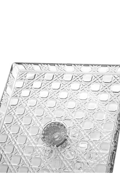 Elegant A multi-use glass serving dish with a base for sweets and fruits, size 31*26*11.5 cm