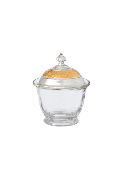 Dania Glass Sugar Can With Metal Lid