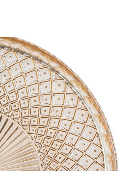 Byblos Glass Serving Dish For Sweets Chocolate And Fruits Multi-Use size 35 Cm Depth 5 Cm