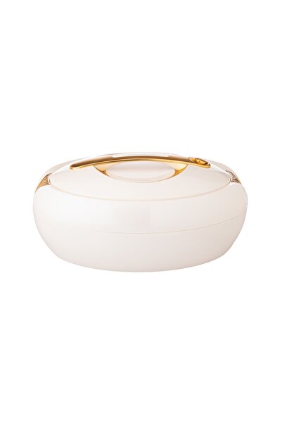 Dania حافظة طعام فاخرة من الستانلس ستيل، 5 لتر، لون بيج ذهبي