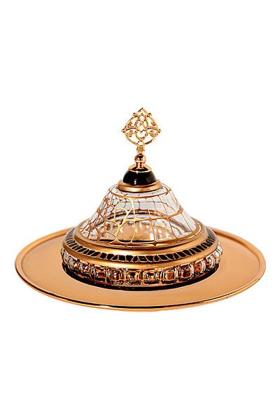 Dania Dates Plate With Lid Black/Gold 25x25cm