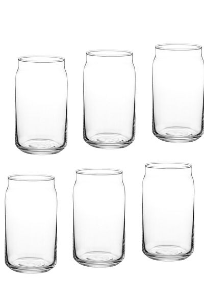 GREEN APPLE A set of 6 multi-use glasses for water, juice, & soft drinks, made of clear glass, capacity 476 mm.