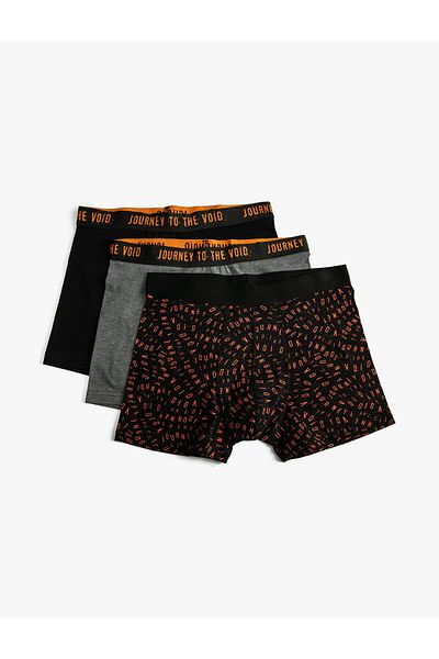 Koton 3-Piece Boxer Set Printed Cotton