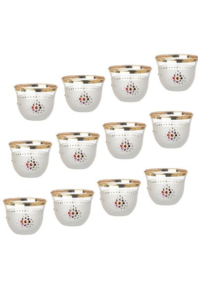 Dania A set of 12 Turkish-made Arabic coffee cups with elegant and unique designs