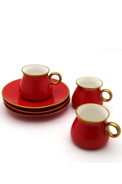 Dania Modern Turkish coffee set red and golden