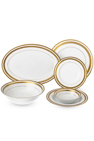 Dania Dinner set 26 pieces 6 people porcelain golden engraving