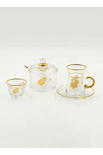 Dania 50 Piece Tea And Coffee Set Clear/Carlot Yellow 6x9cm