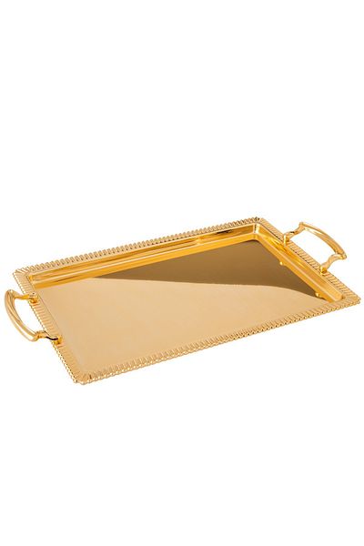 Dania A set of heavy metal trays in three different sizes with modern designs and engravings