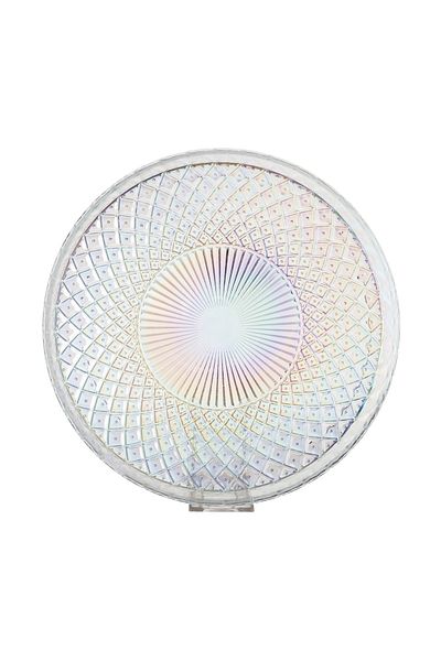 Byblos Glass Serving Dish For Sweets Chocolate And Fruits Multi-Use Size 35 Cm Depth 5 Cm