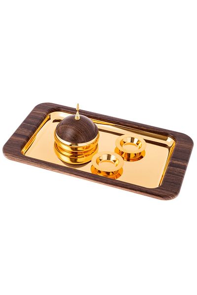 Dania Tamreya set consisting of 4 pieces 1 Tamreya with 2 stone seeds bowl and 1 stainless steel tray