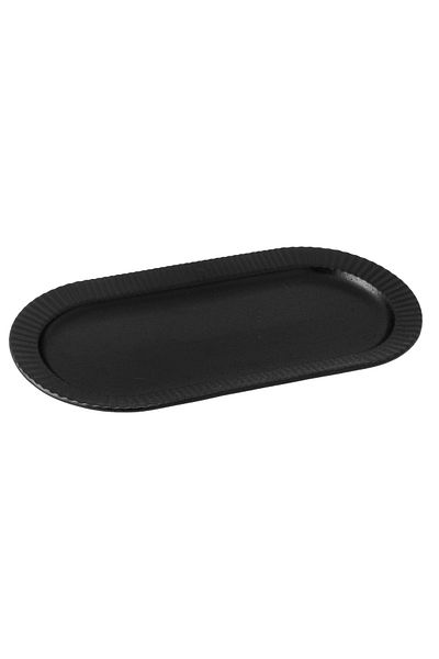 Dania Black Oval Porcelain Service Plate 51 Cm