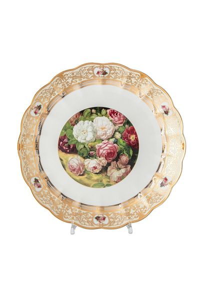 Dania Luxury design rose porcelain fruit plate, 41 cm