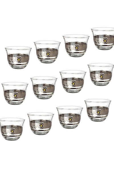 Dania طقم مكون من 12 فنجان قهوة عربي صناعة تركية بتصاميم أنيقة ومميزة