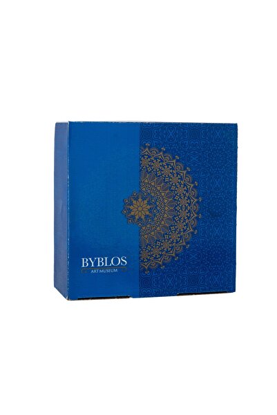 Byblos Turkish glass dates and sweets bowl with decoration size 27 cm in diameter and 5 cm in depth