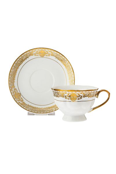 Dania Porcelain tea cup set, 12 pieces, 6 cups + 6 saucers