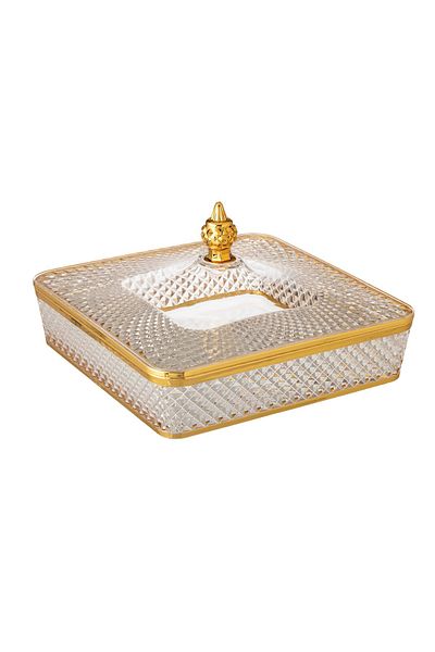 Bin Shihon Acrylic sweets and nuts box with golden decor