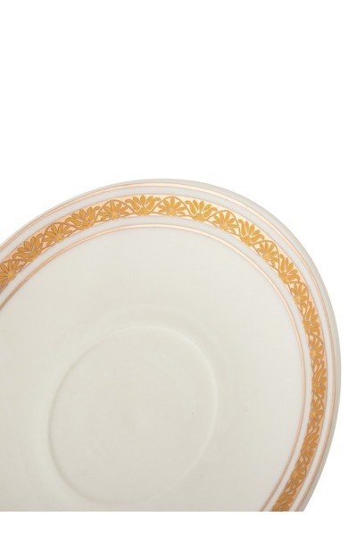 Dania Turkish coffee set for 6 people, pure white porcelain with golden engraving