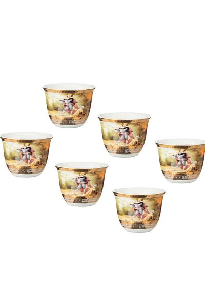 Dania A set of Arabic coffee cups, 6 pieces, Harem Al Sultan