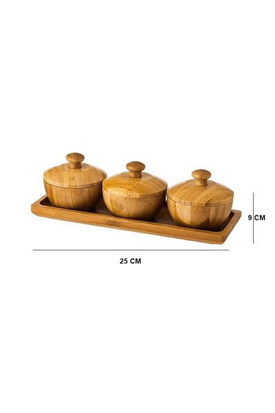 Dania A set of 3 boxes with a base made of wood for spices and for multiple uses