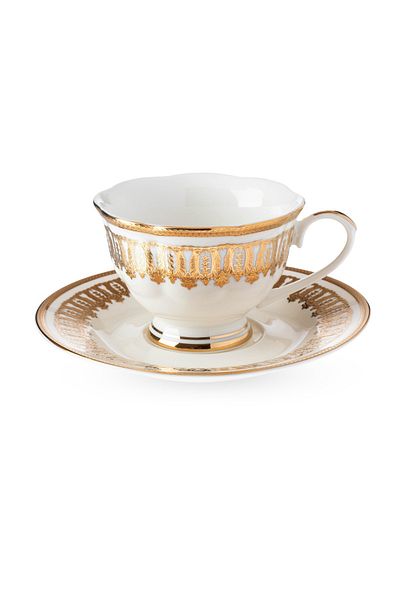 Dania Tea Cup And Saucer Set Shiny Gold