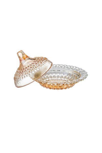 Byblos Honey-coloured glass cup for dates, sweets and nuts, size 17 * 10 cm