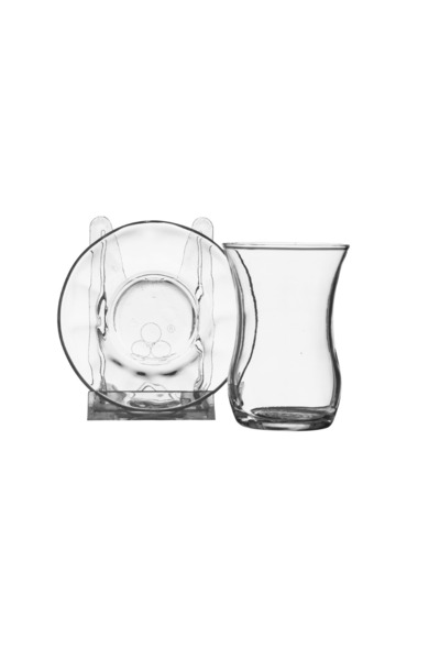 Generic A Tea Set Consisting Of 12 Glass Tea Cups + 12 Glass Tea Saucers